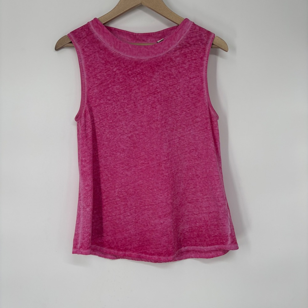 Vineyard Vines Pink Cotton Linen Burnout Sleeveless Tank Top M Preppy Coastal